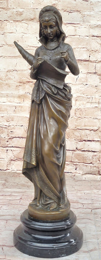 Bronze Fortuna Roman Goddess of Luck Lady Tykhe on Marble Base