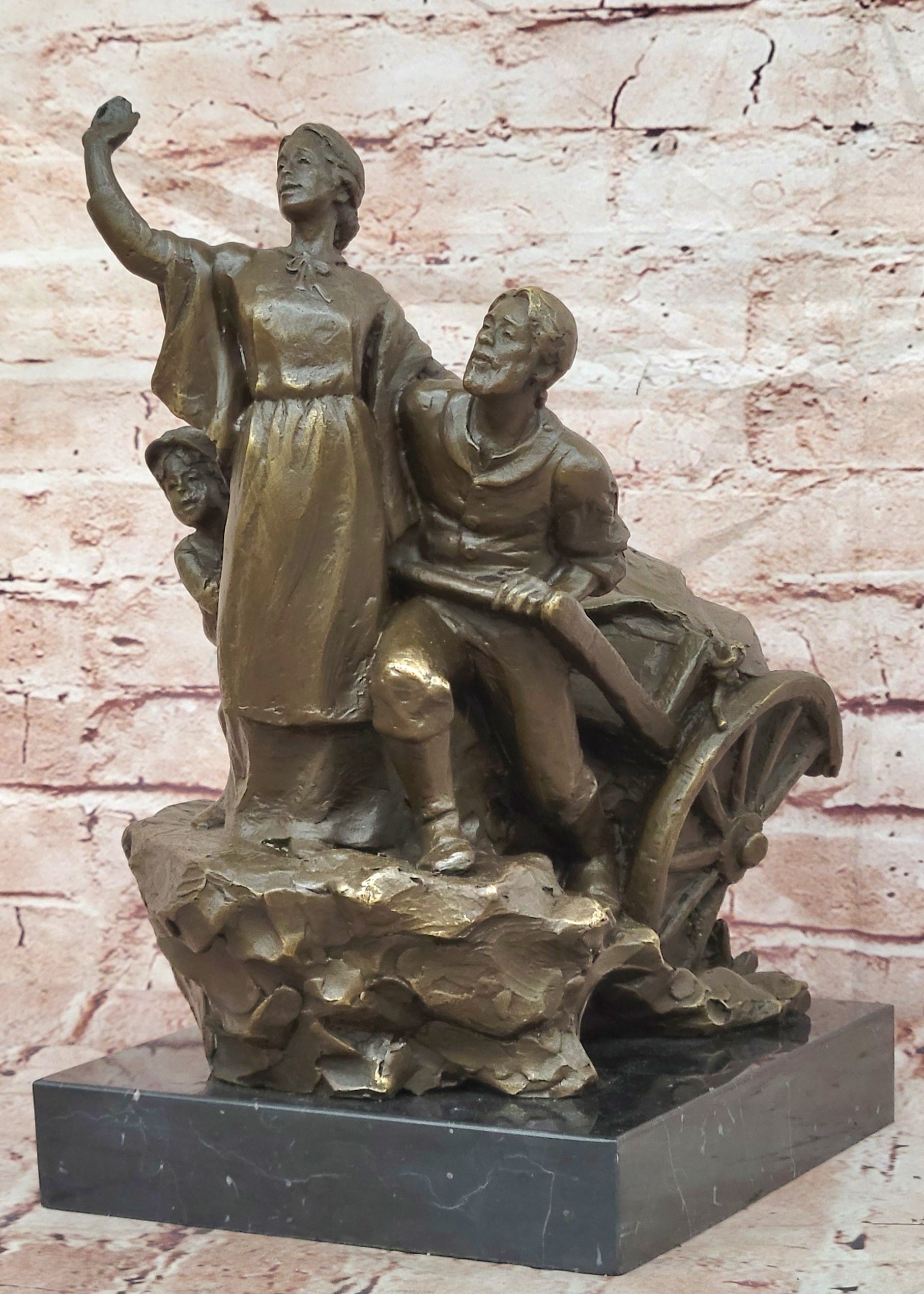Village Family Bronze Statues and Figurine Artwork Metal Sculpture by Mavchi