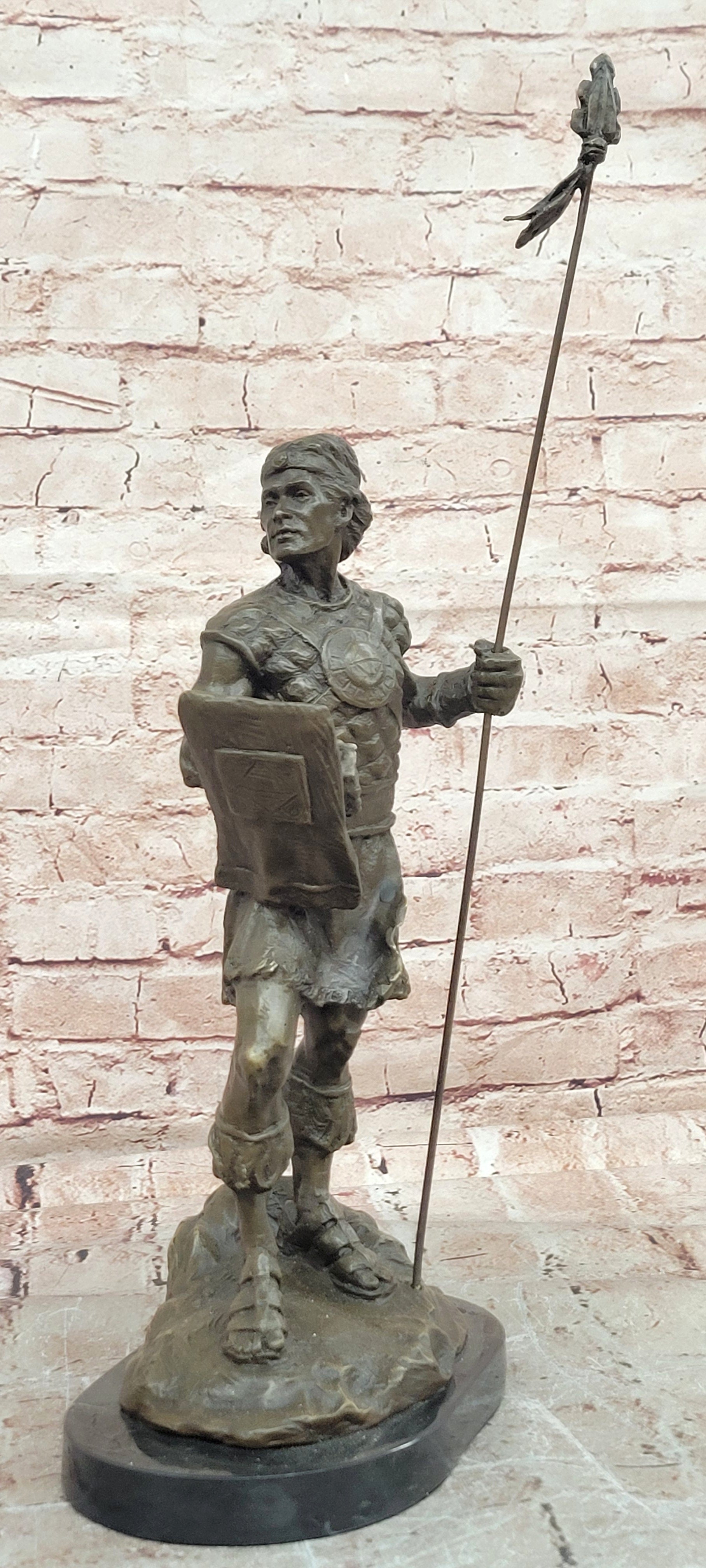 Signed Original Jean Patoue a Celtic Warrior Genuine Bronze Sculpture Statue