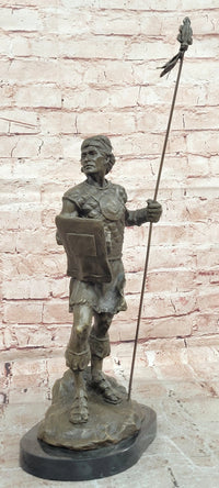 Signed Original Jean Patoue a Celtic Warrior Genuine Bronze Sculpture Statue