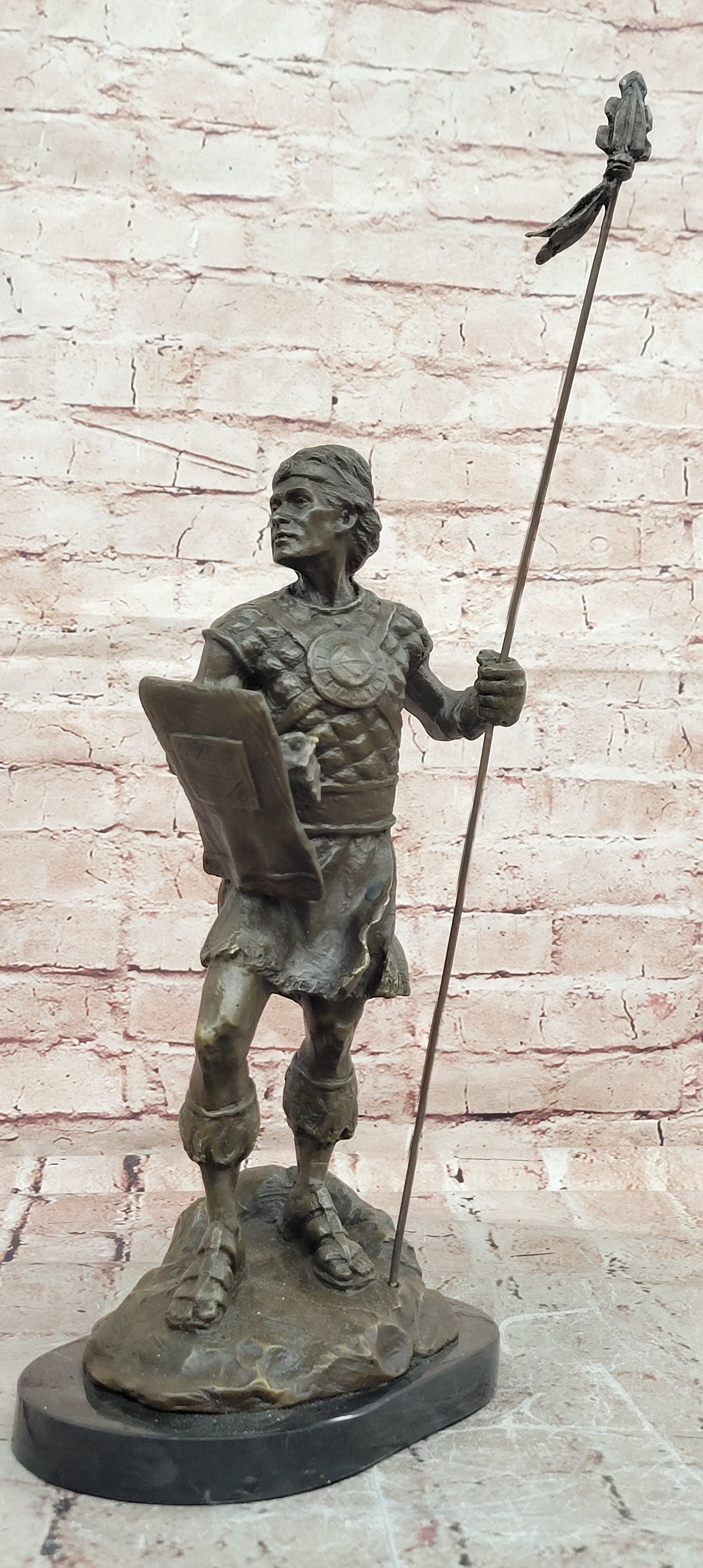 Signed Original Jean Patoue a Celtic Warrior Genuine Bronze Sculpture Statue