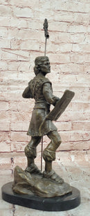 Signed Original Jean Patoue a Celtic Warrior Genuine Bronze Sculpture Statue