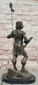 Signed Original Jean Patoue a Celtic Warrior Genuine Bronze Sculpture Statue