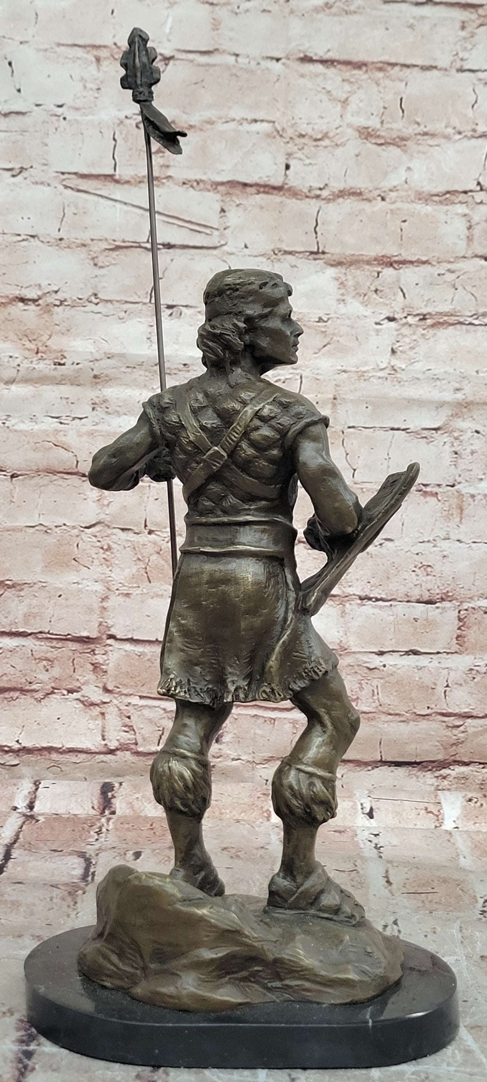 Signed Original Jean Patoue a Celtic Warrior Genuine Bronze Sculpture Statue