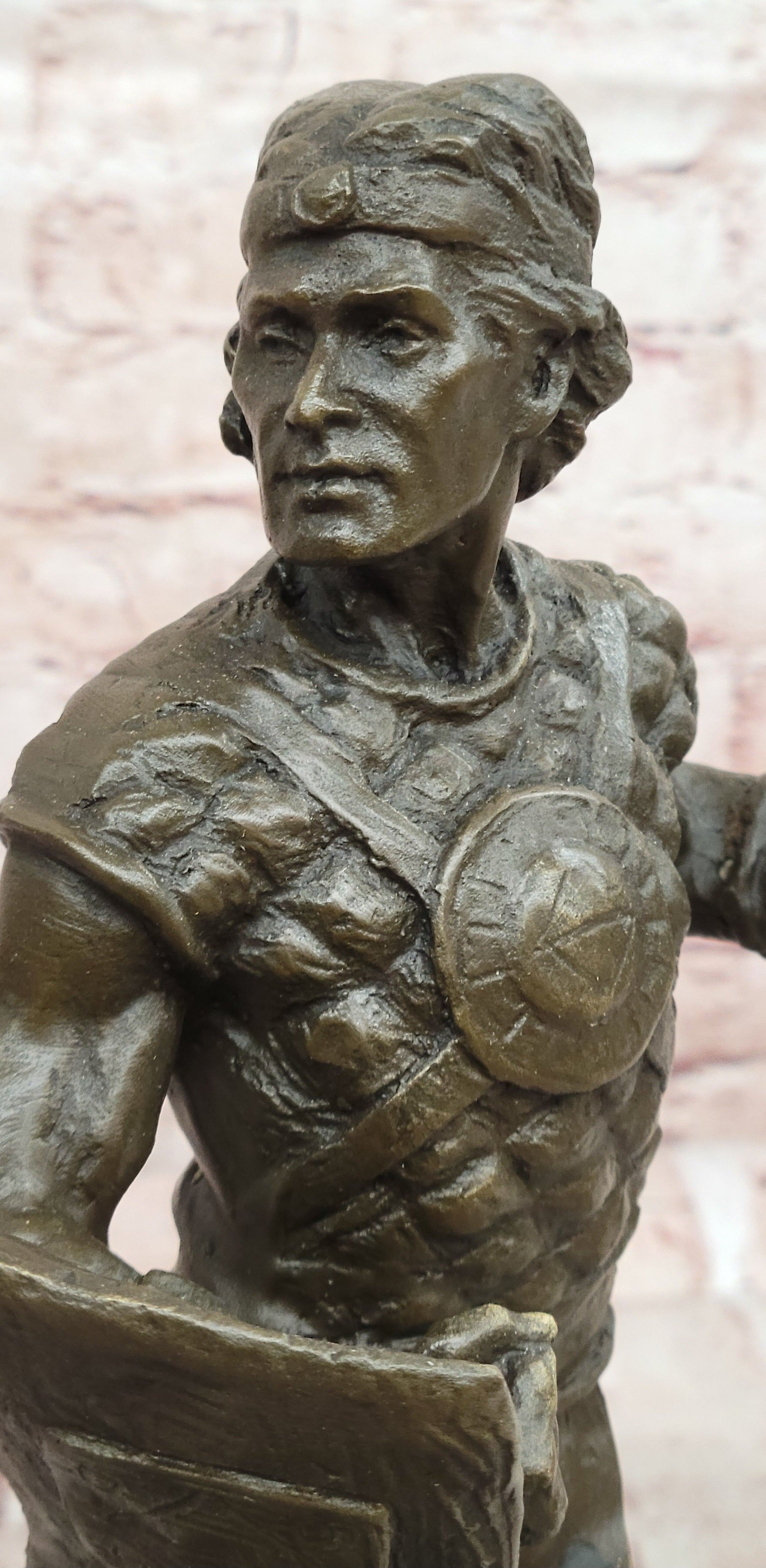 Signed Original Jean Patoue a Celtic Warrior Genuine Bronze Sculpture Statue