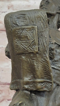 Signed Original Jean Patoue a Celtic Warrior Genuine Bronze Sculpture Statue