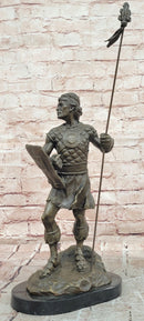 Signed Original Jean Patoue a Celtic Warrior Genuine Bronze Sculpture Statue