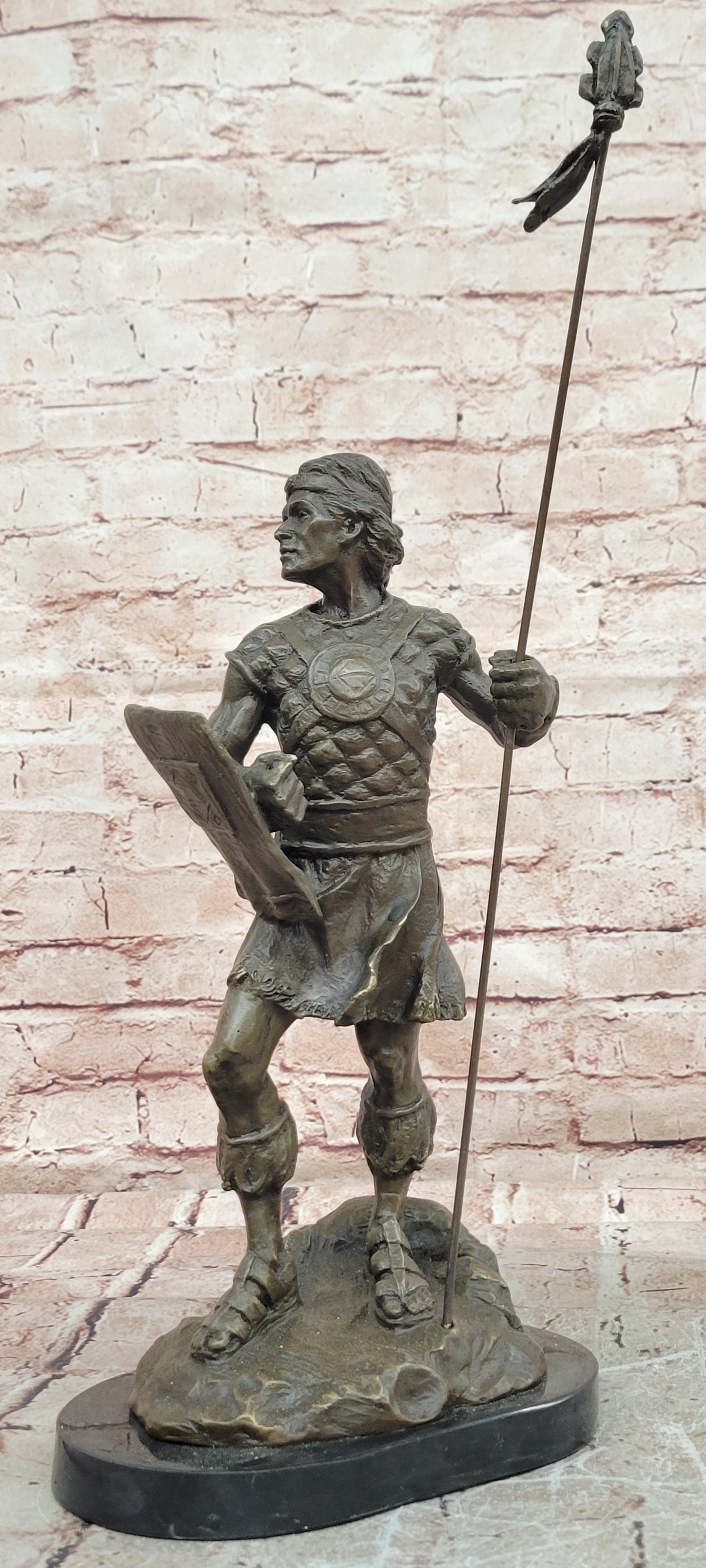 Signed Original Jean Patoue a Celtic Warrior Genuine Bronze Sculpture Statue