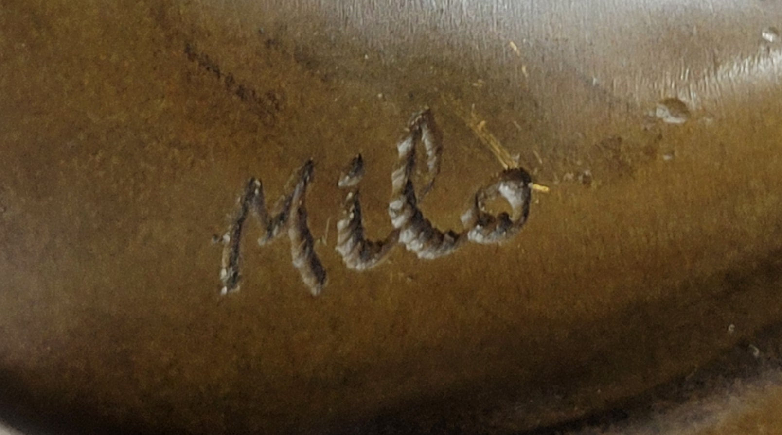 Nude Crouching Sexy Girl Hot Cast Bronze Sculpture by Milo on Marble Base
