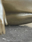 Crouching Sexy Nude Female Figure Signed Original Bronze Sculpture Statue on Marble Base