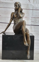 Signed Artwork by Italian Artist Mavchi Nude Naked Bronze Sculpture