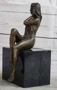 Signed Artwork by Italian Artist Mavchi Nude Naked Bronze Sculpture