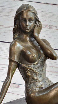 Signed Artwork by Italian Artist Mavchi Nude Naked Bronze Sculpture