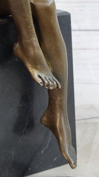 Signed Artwork by Italian Artist Mavchi Nude Naked Bronze Sculpture