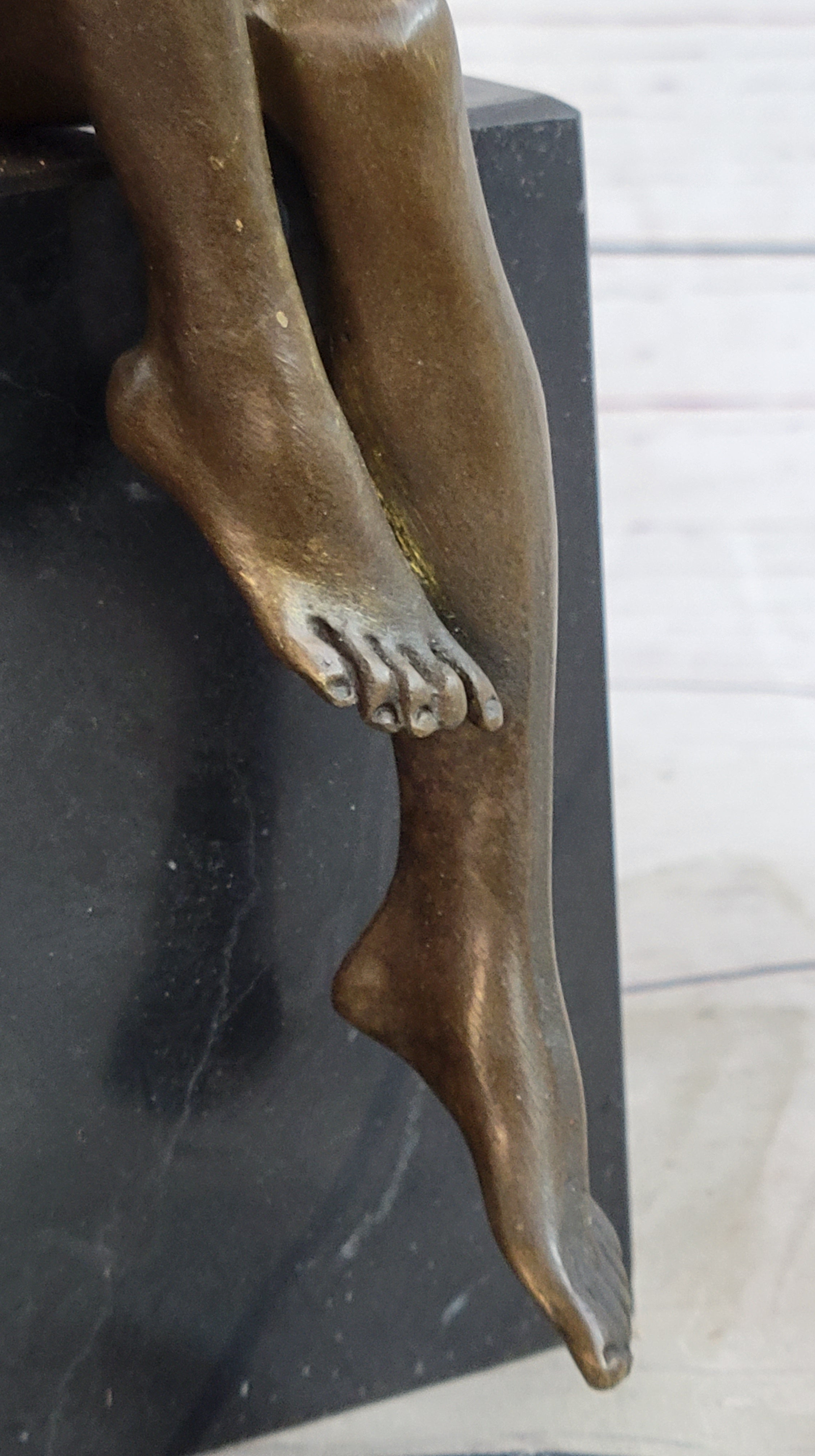 Signed Artwork by Italian Artist Mavchi Nude Naked Bronze Sculpture