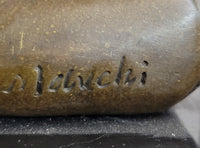 Signed Artwork by Italian Artist Mavchi Nude Naked Bronze Sculpture
