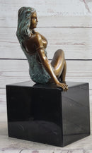 Special Patina Sexy Nude Woman Bronze Sculpture by Italian Artist Mavchi