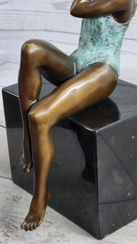 Special Patina Sexy Nude Woman Bronze Sculpture by Italian Artist Mavchi