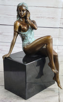 Special Patina Sexy Nude Woman Bronze Sculpture by Italian Artist Mavchi
