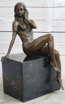 Signed Artwork by Italian Artist Mavchi Nude Naked Bronze Sculpture
