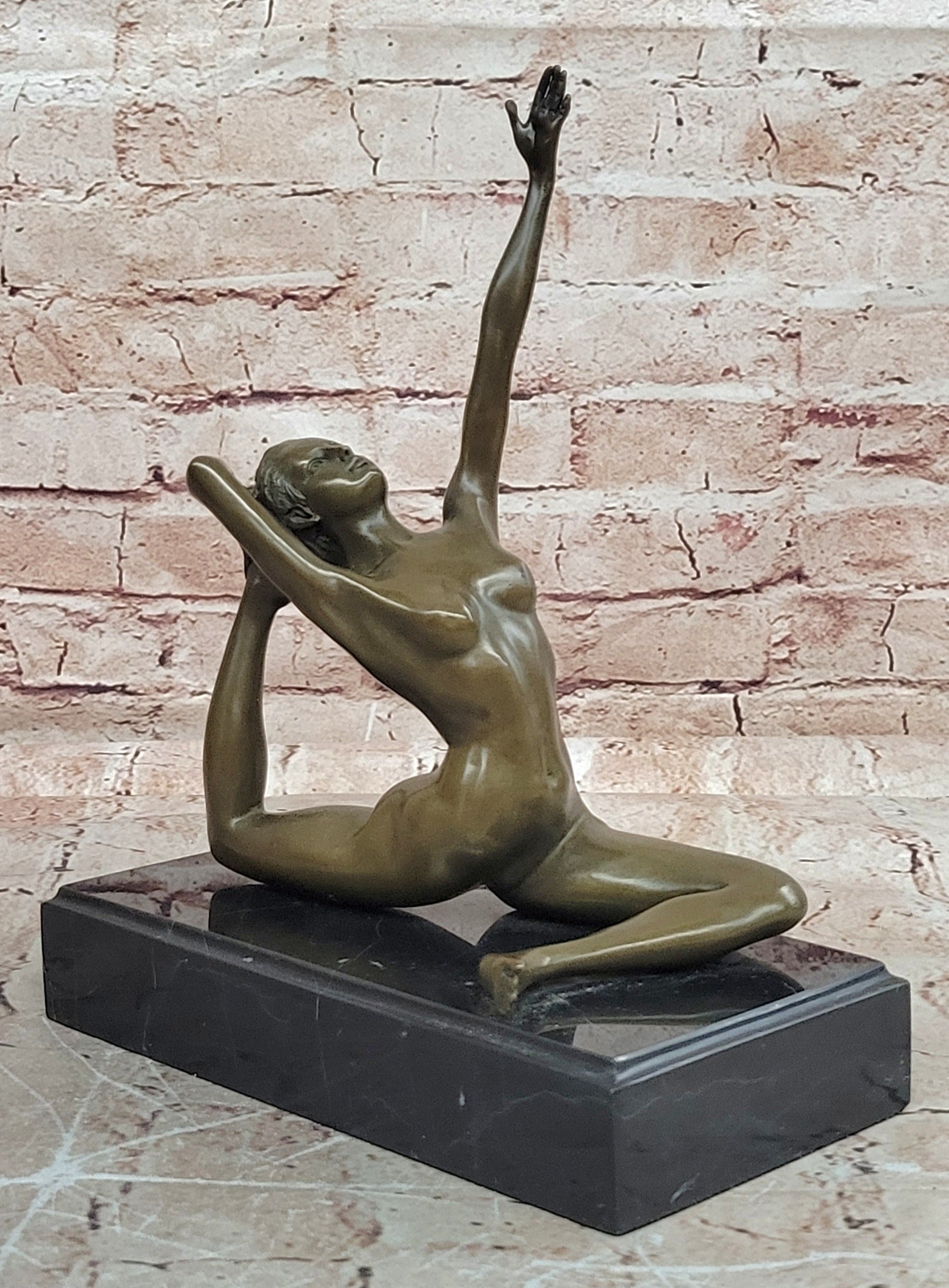 Signed Milo European Bronze Art Deco Nude Female Erotic Artwork