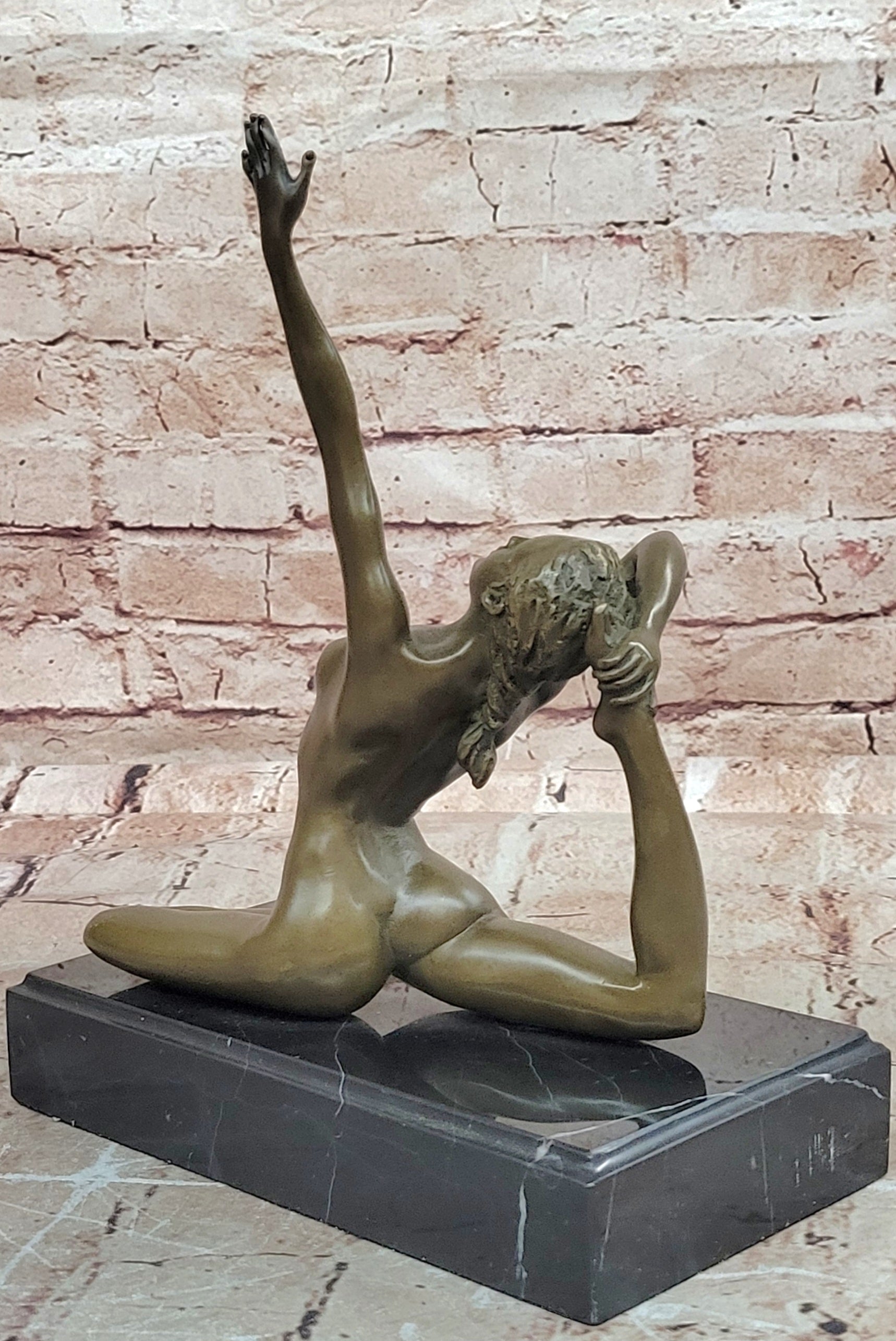 Signed Milo European Bronze Art Deco Nude Female Erotic Artwork