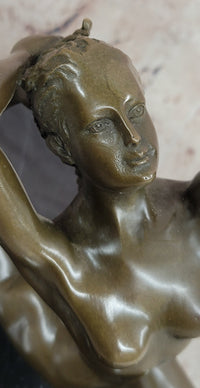 Signed Milo European Bronze Art Deco Nude Female Erotic Artwork