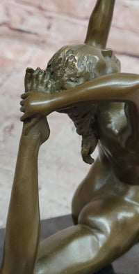Signed Milo European Bronze Art Deco Nude Female Erotic Artwork