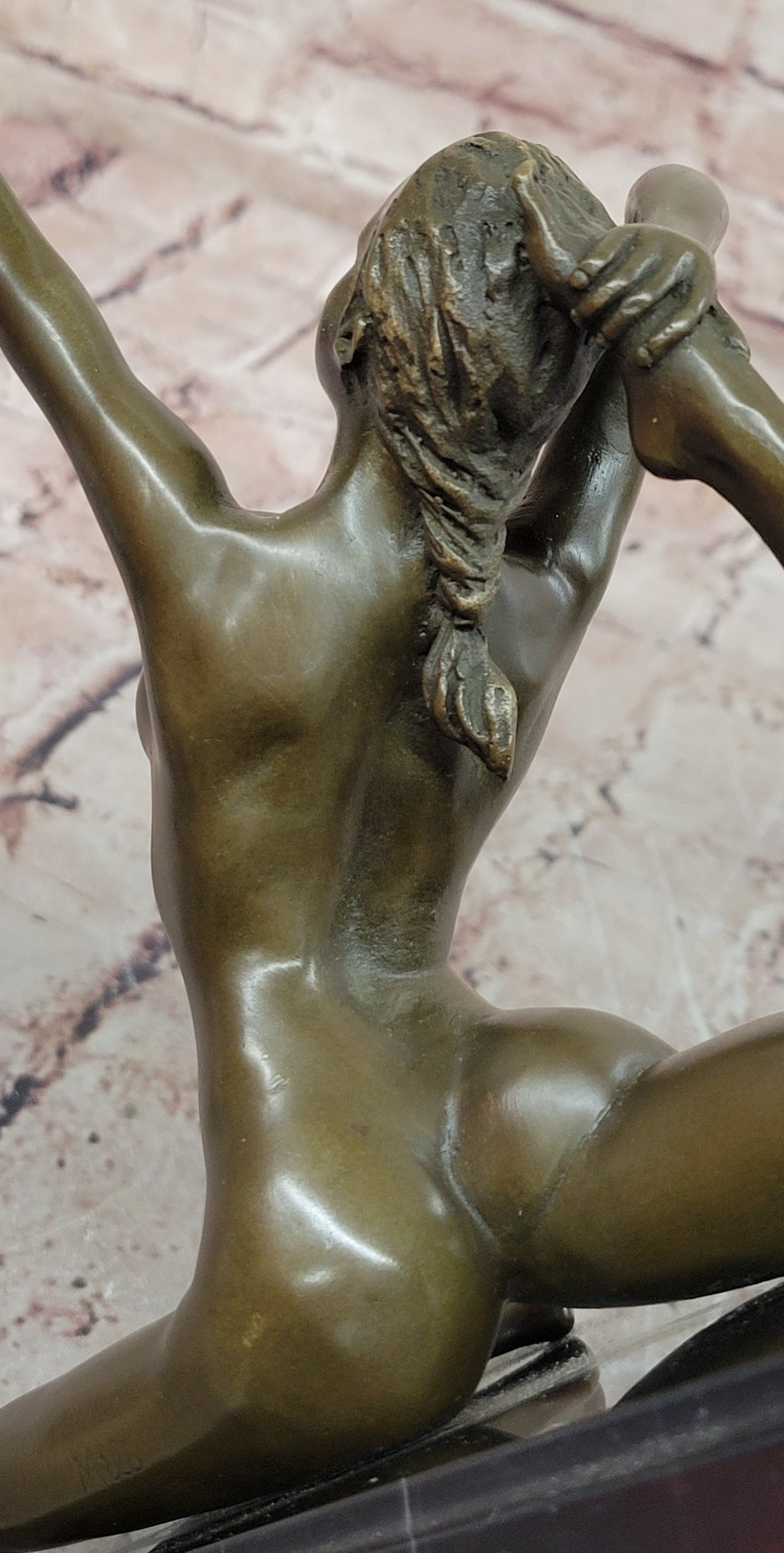 Signed Milo European Bronze Art Deco Nude Female Erotic Artwork