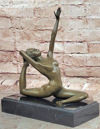 Signed Milo European Bronze Art Deco Nude Female Erotic Artwork