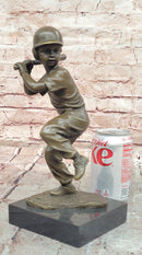 Baseball Hitter Bronze Statues Metal Sculpture Kid Handmade Home Decor Figurine