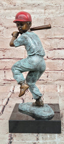 Signed Original Mario Nick Batter Up Baseball Player in Bronze Sculpture