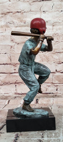 Signed Original Mario Nick Batter Up Baseball Player in Bronze Sculpture