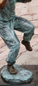 Signed Original Mario Nick Batter Up Baseball Player in Bronze Sculpture