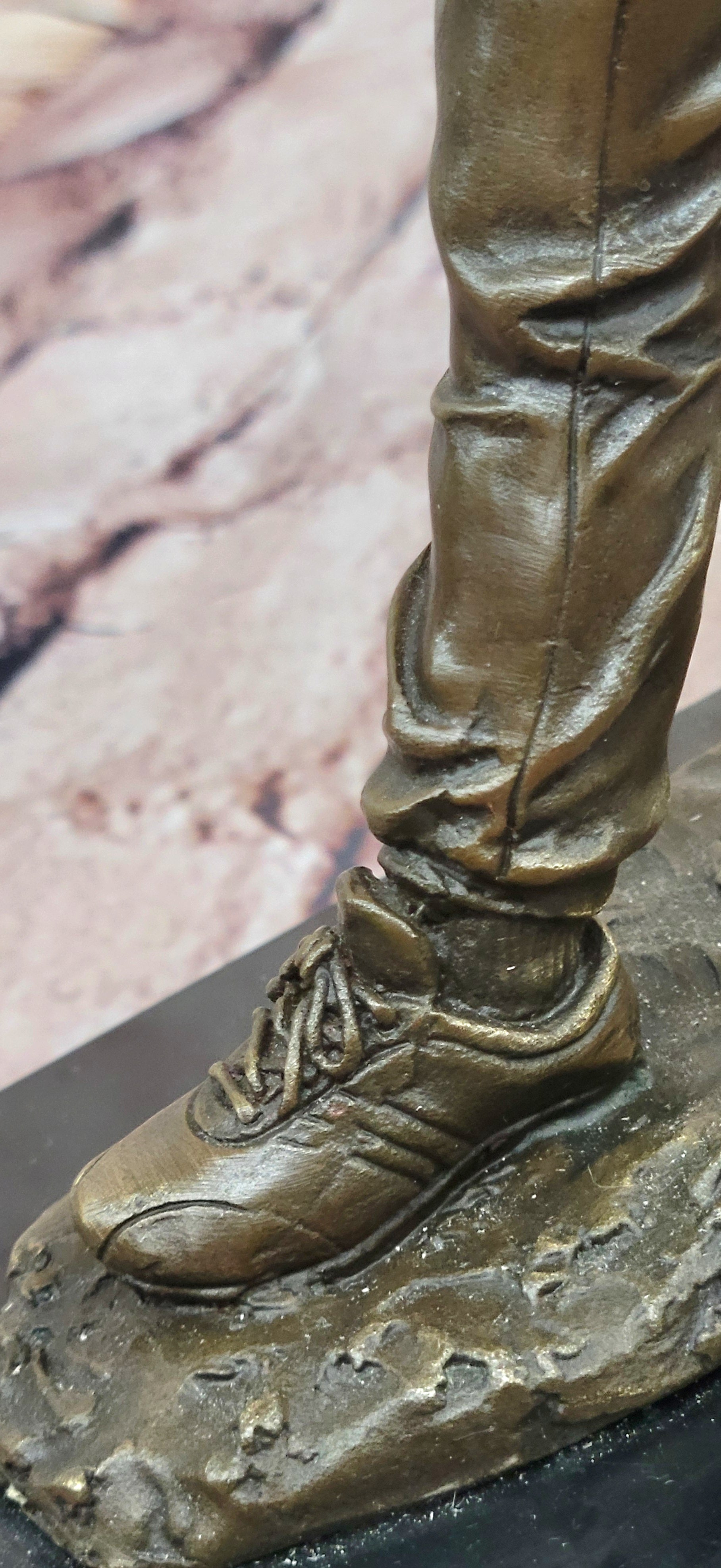Baseball Pitcher Bronze Statue and Sculpture Kid Figurines Handmade Decor