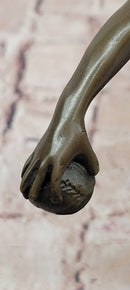 Baseball Pitcher Bronze Statue and Sculpture Kid Figurines Handmade Decor