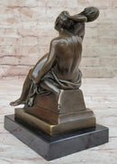 Erotic Bronze Statue Sculpture Couple Having Sex Reverse Cowgirl on Chair 7" x "5