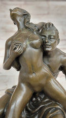 Erotic Bronze Statue Sculpture Couple Having Sex Reverse Cowgirl on Chair 7" x "5