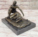 Erotic Couple Sexual Foreplay Bronze Sculpture + Male 6" x 7"