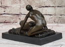 Erotic Couple Sexual Foreplay Bronze Sculpture + Male 6" x 7"