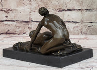 Erotic Couple Sexual Foreplay Bronze Sculpture + Male 6" x 7"