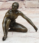 Erotic Couple Sexual Foreplay Bronze Sculpture + Male 6" x 7"