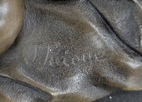 Erotic Couple Sexual Foreplay Bronze Sculpture + Male 6" x 7"