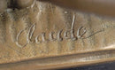 Two Nude Women Watering Their Plants (Penises) Erotic Bronze Sculpture Marble Base 5.5 x 9"
