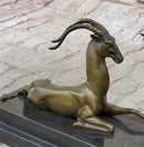 Art Deco Nude Diana Female with Goat Bronze Sculpture Lost Wax Method Figurine Figure
