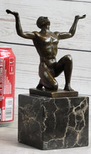 Abstract Modern Art Mid Century Nude Naked Male Athlete Bronze Sculpture Sale