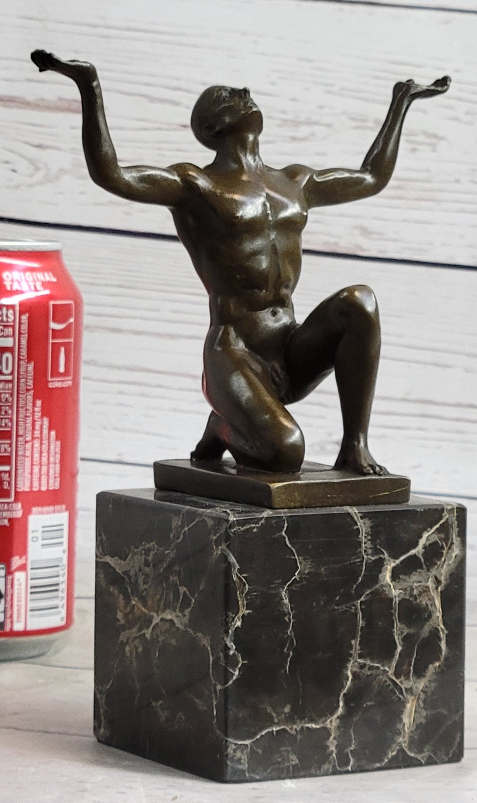 Abstract Modern Art Mid Century Nude Naked Male Athlete Bronze Sculpture Sale
