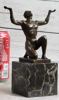 Abstract Modern Art Mid Century Nude Naked Male Athlete Bronze Sculpture Sale