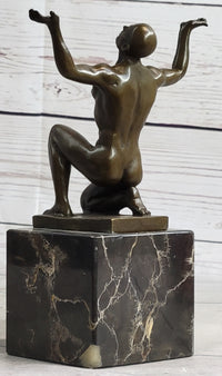Abstract Modern Art Mid Century Nude Naked Male Athlete Bronze Sculpture Sale