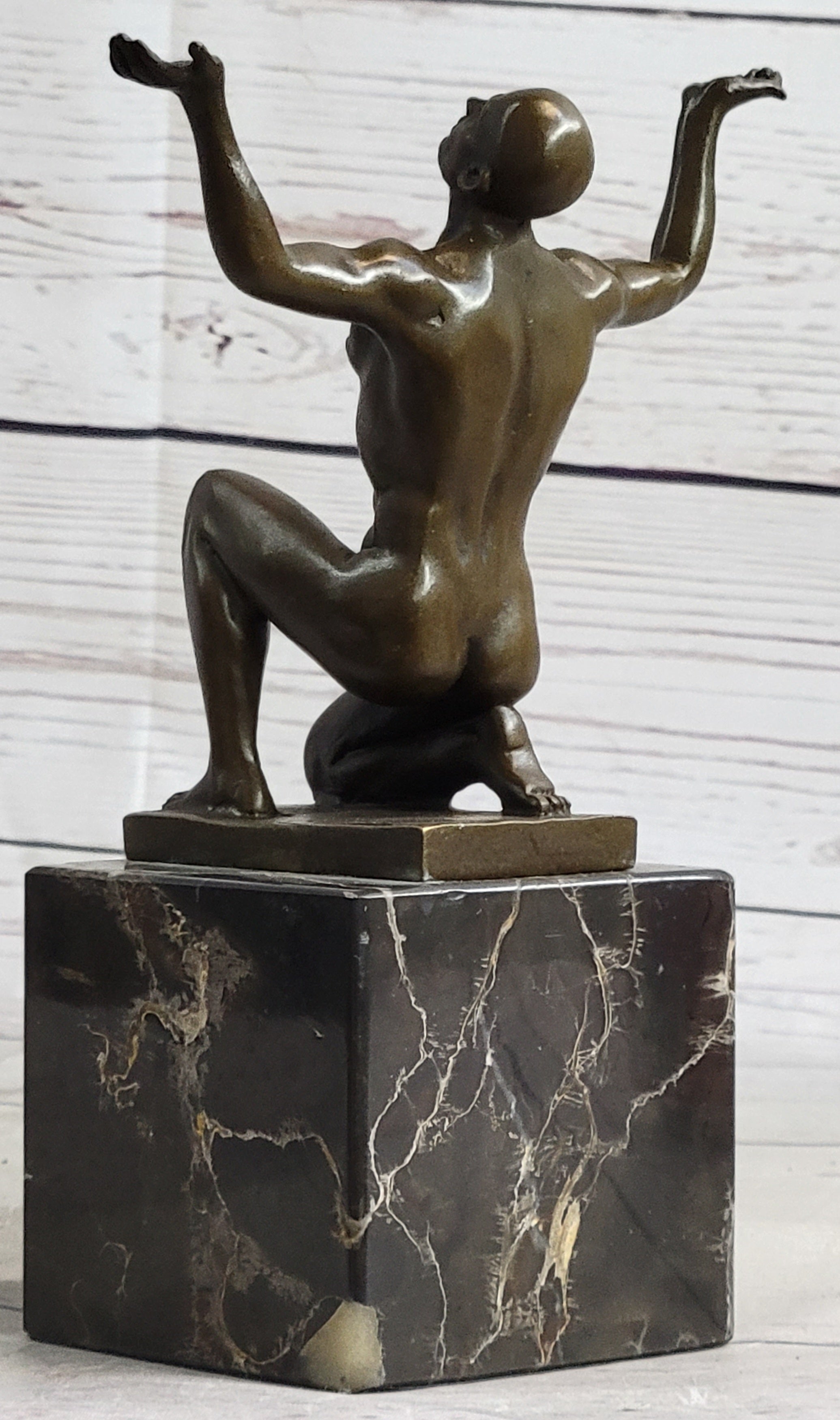 Abstract Modern Art Mid Century Nude Naked Male Athlete Bronze Sculpture Sale